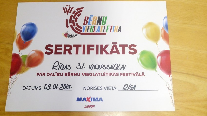 "Bērnu vieglatlētikas festivāls 2019"