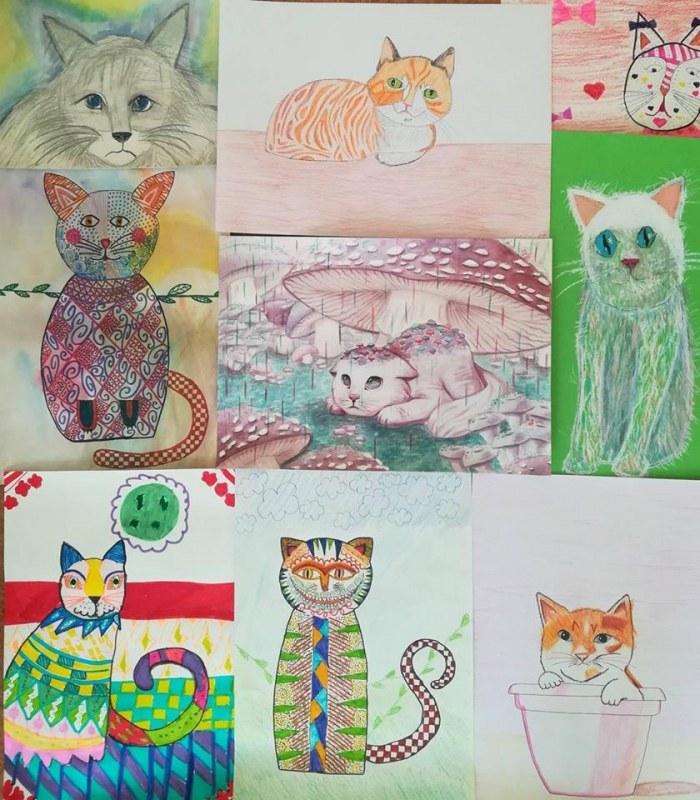 Rīgas izglītības iestāžu audzēkņu vizuālās mākslas konkursa – izstādes „Kaķu galerija 4” laureāti