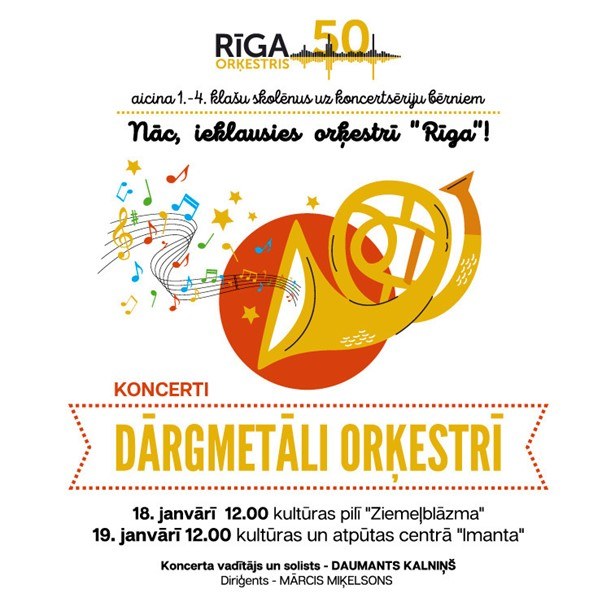 Orķestra “Rīga” koncerts bērniem “Dārgmetāli orķestrī”
